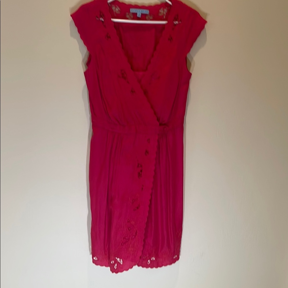 ANTONIO MELANI Fushia Wrap Around Dress with Under-Slip